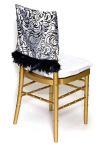 Black & White Burnout Velvet Chair Cap