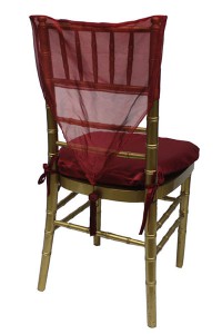 Burgundy Organza Chair Cap