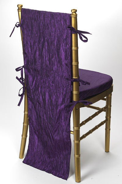 Plum Crinkle Taffeta Chair Back