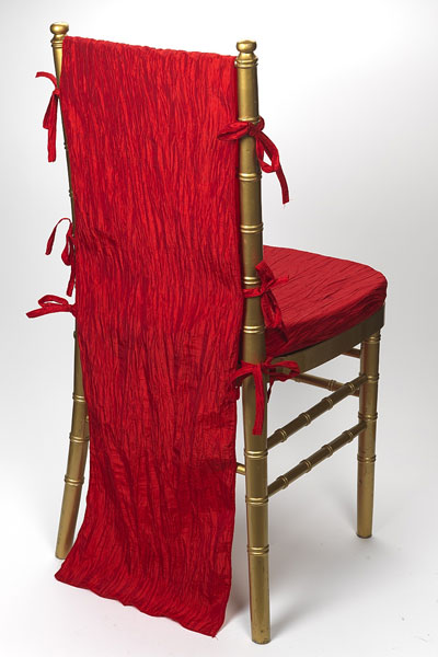 Ruby Red Crinkle Taffeta Chair Back