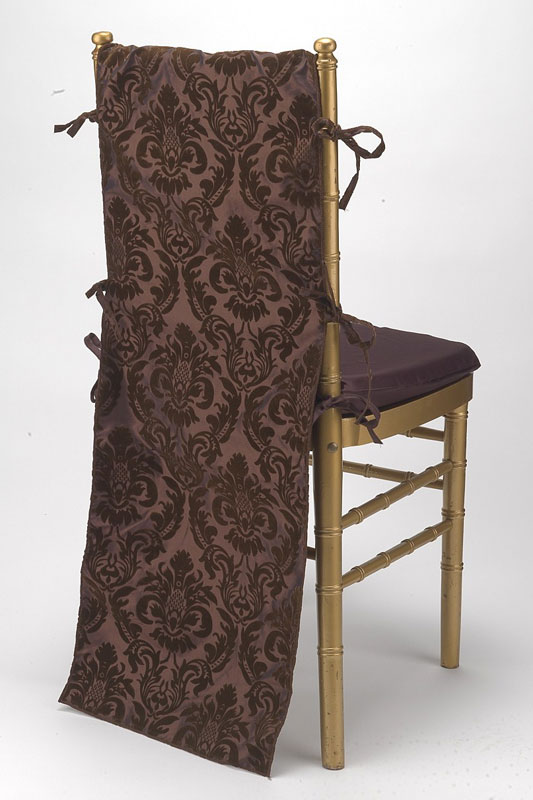 Coffee Flock Taffeta Chair Back