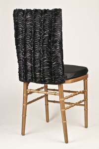 Black Ruffle Taffeta Chairback