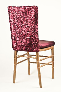 Cranberry Ruffle Taffeta Chair Back