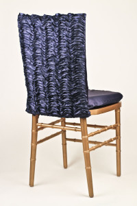 Navy Ruffle Taffeta Chair Back