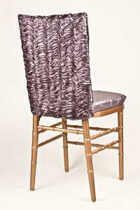 Pewter Ruffle Taffeta Chair Back