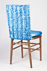 Turquoise Ruffle Taffeta Chair Back