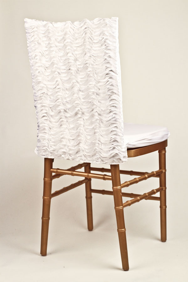 White Ruffle Taffeta Chair Back