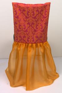 Fuchsia Tangerine Brocade Chair Back