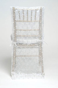 White Hexagon Pearl Silk Chair Back