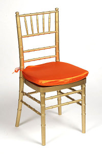 Orange Lamour Chair Pad Cover