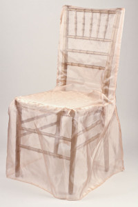 Peach Organdy Chivari Chair Cover