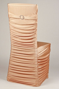 Pecan Stretch Ribbed Chivari Chair Cover