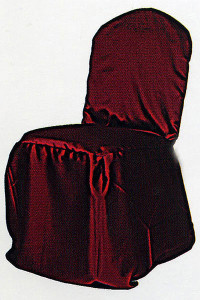 Burgundy Iridescent Taffeta Chair Cover
