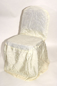 Ivory Crushed Taffeta Chair Cover