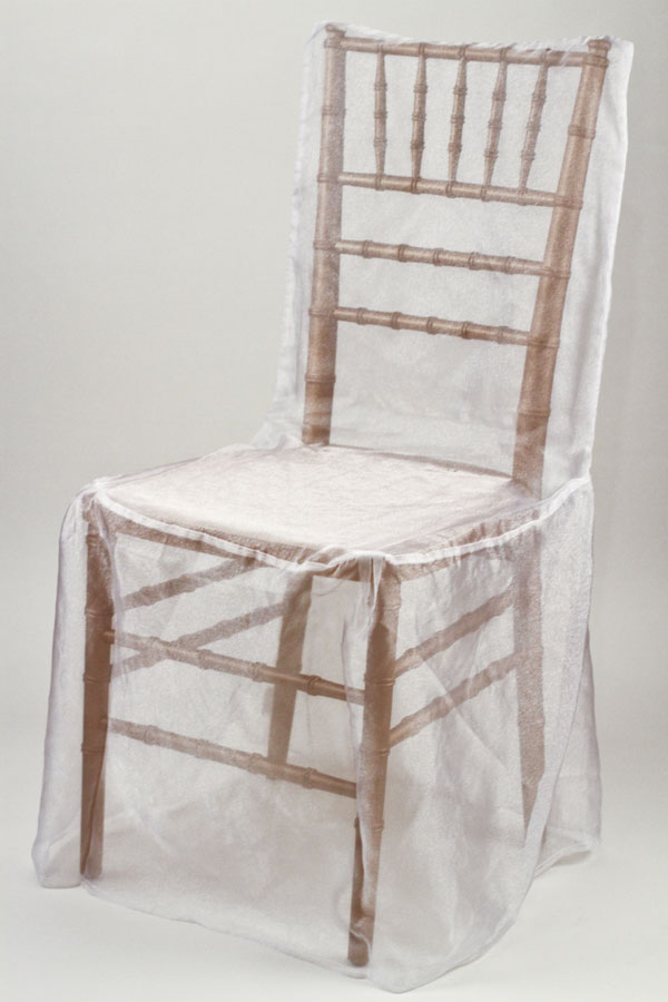 White Organdy Chivari Chair Cover