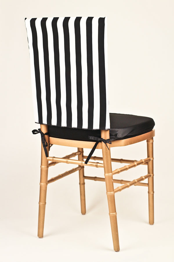 Black & White Stripe Chair Cap