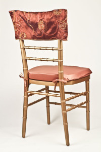 Burnt Sienna Floral Tinsel Chair Cap
