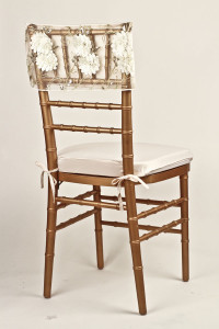 Ivory Gold Floral Bouquet Chair Cap