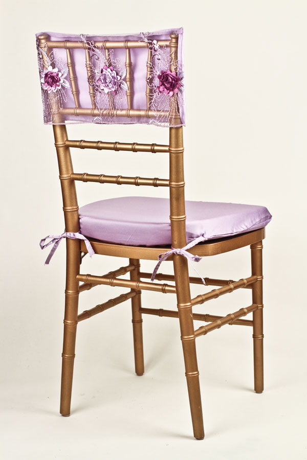 Lavender Plum Floral Bouquet Chair Cap