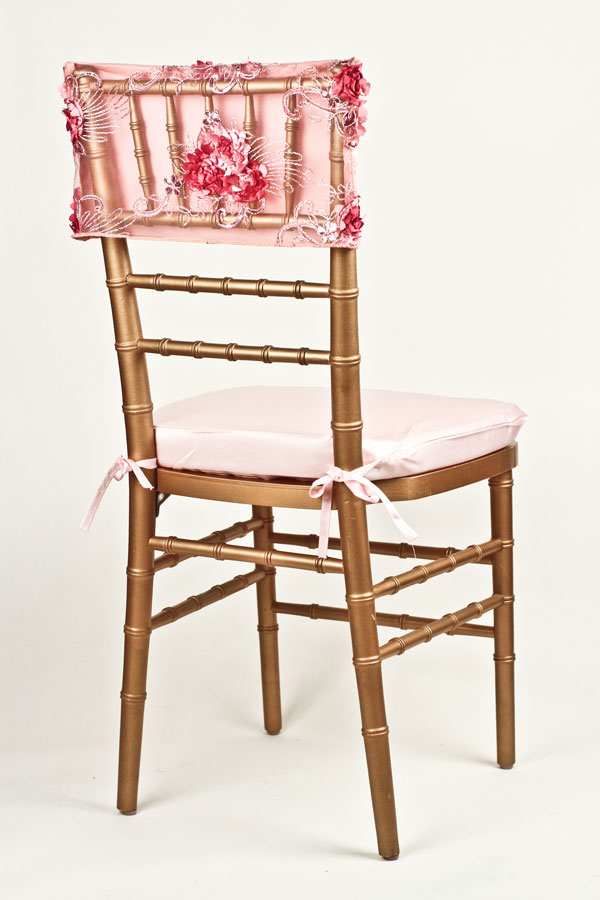 Pink Rose Floral Bouquet Chair Cap