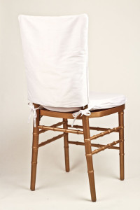 White Poly Dupioni Chair Cap