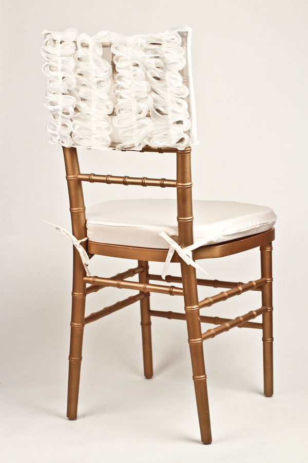 White Ribbon Lace Chair Cap