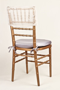 White Sheer Embroidered Chair Cap