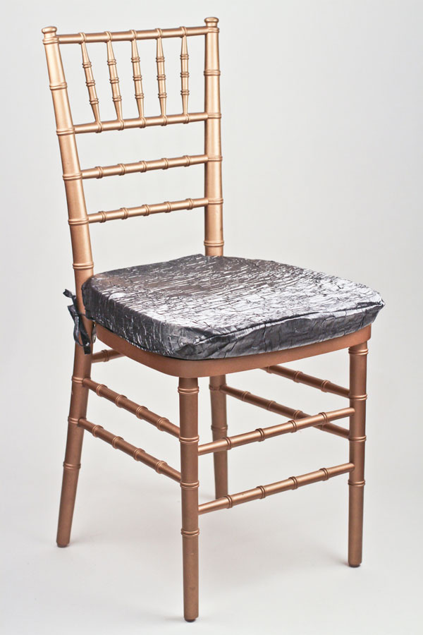 Charcoal Crushed Shimmer Chair Pad Cover