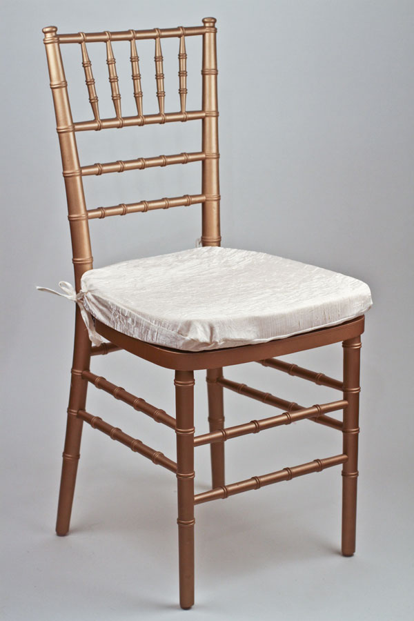 Ivory Crushed Shimmer Chair Pad Cover