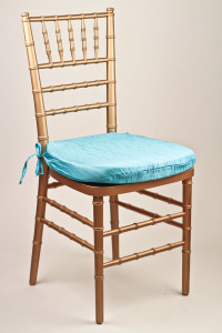 Aqua Marine Crinkle Taffeta Chair Pad Cover