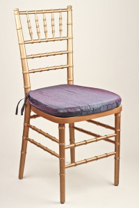 Aqua Violet Crinkle Taffeta Chair Pad Cover