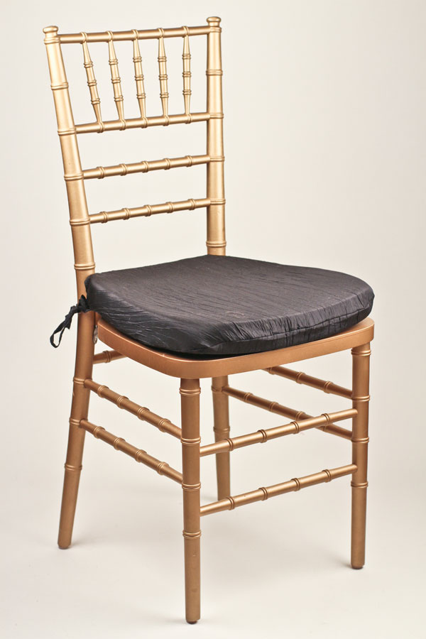 Black Crinkle Taffeta Chair Pad Cover