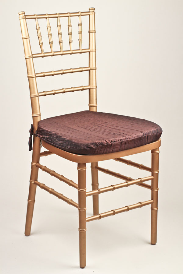 Chocolate Crinkle Taffeta Chair Pad Cover