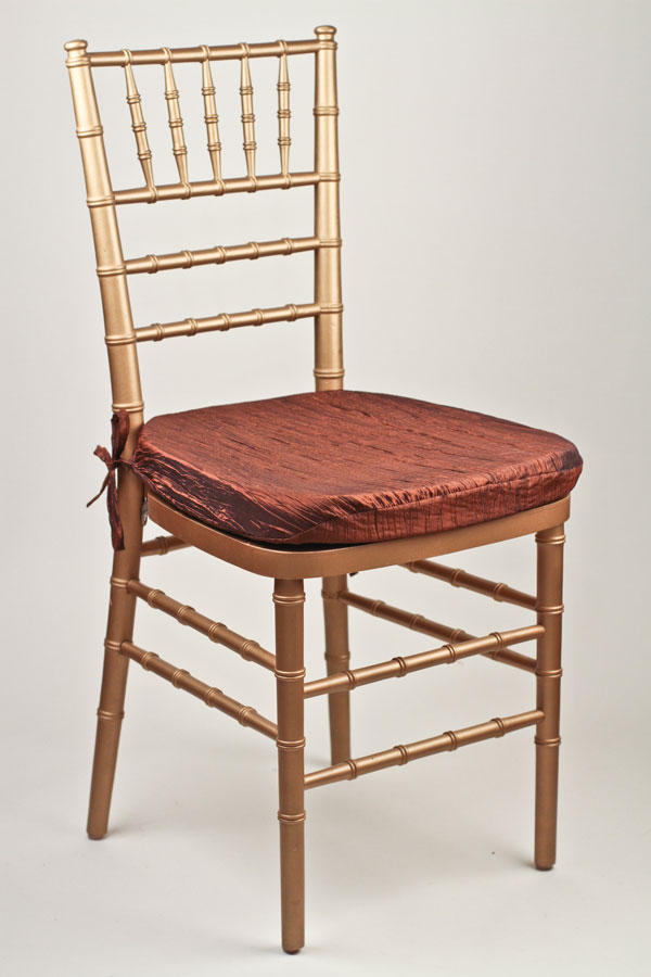 Cinnamon Crinkle Taffeta Chair Pad Cover