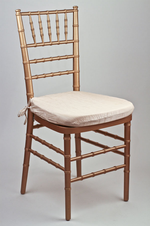 Ecru Crinkle Taffeta Chair Pad Cover