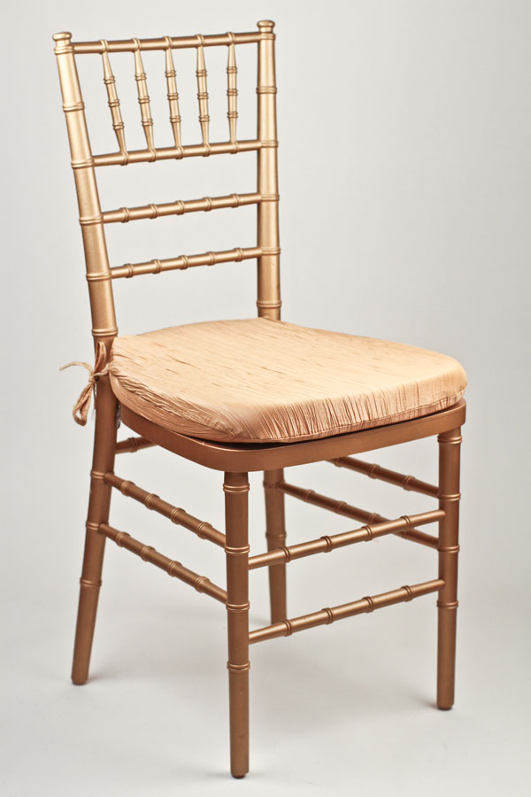 Gold Crinkle Taffeta Chair Pad Cover