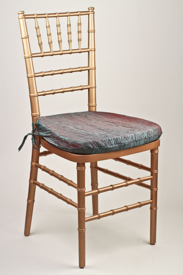 Peacock Crinkle Taffeta Chair Pad Cover