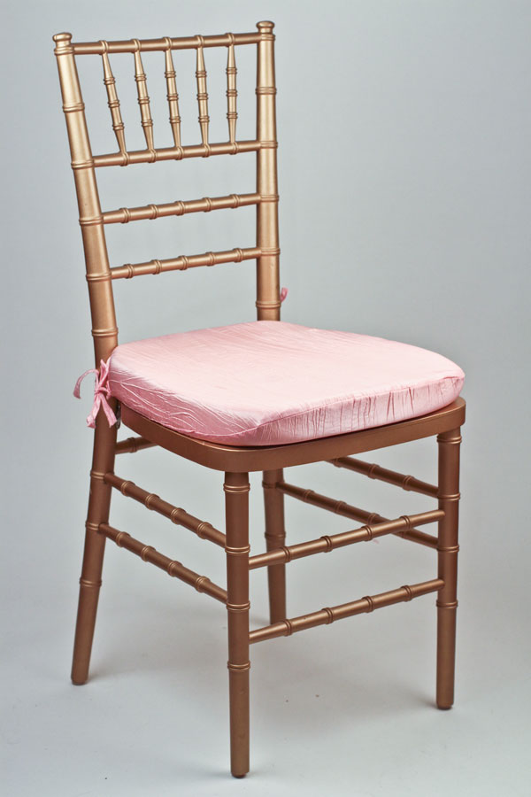 Pink Crinkle Taffeta Chair Pad Cover