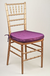 Plum Crinkle Taffeta Chair Pad Cover