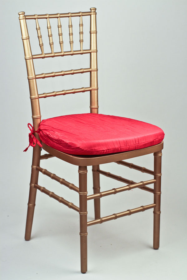 Red Crinkle Taffeta Chair Pad Cover