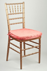 Salmon Crinkle Taffeta Chair Pad Cover