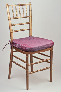 Steel Passionberry Crinkle Taffeta Chair Pad Cover