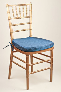 Teal Crinkle Taffeta Chair Pad Cover