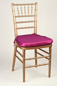 Purple Poly Dupioni Chair Pad Cover