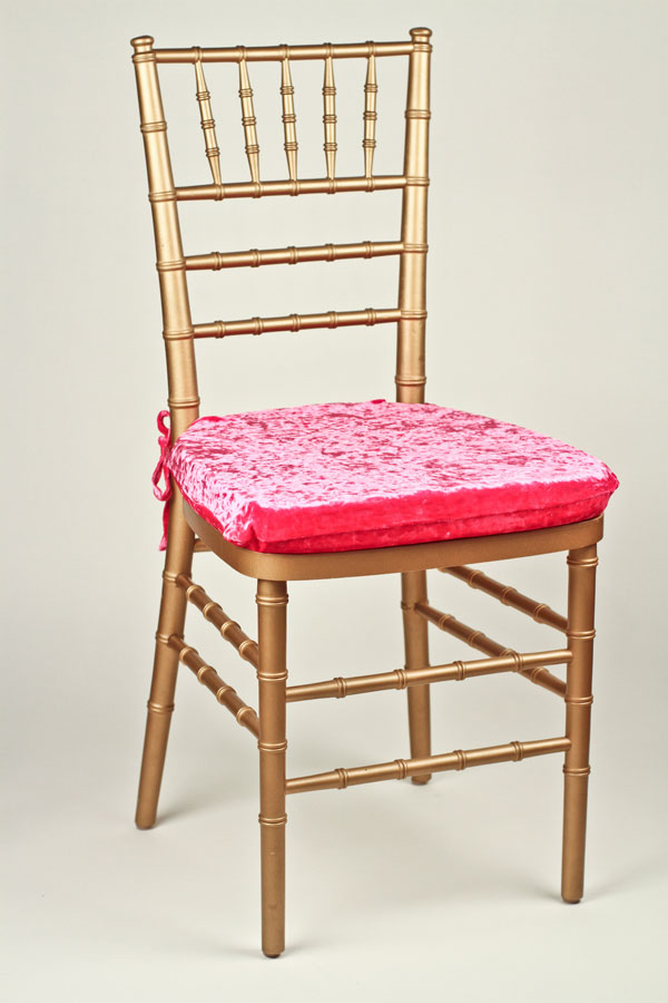 Hot Pink Velvet Chair Pad Cover