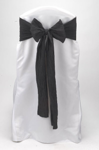 Black Crinkle Taffeta Tie