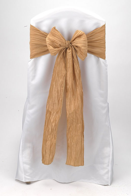 Gold Crinkle Taffeta Tie