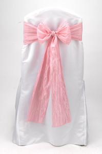 Pink Crinkle Taffeta Tie