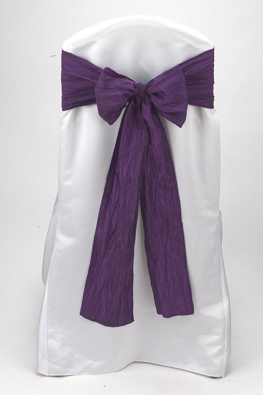 Plum Crinkle Taffeta Tie