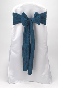 Teal Crinkle Taffeta Tie